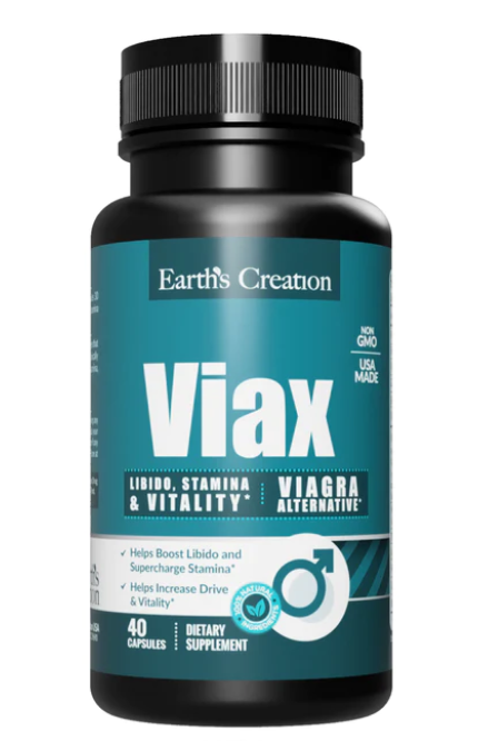 VIAX, Saúde Sexual Masculina, 40 cápsulas, Earths Creation
