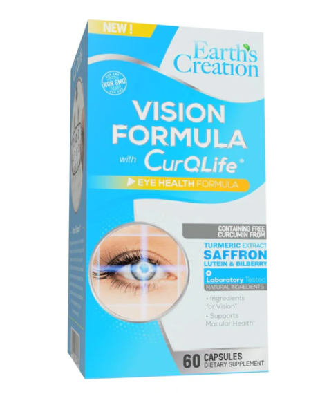 Vision Care, Cuidados com a visão com CurQLife, 60 cápsulas, Earth´s Creation
