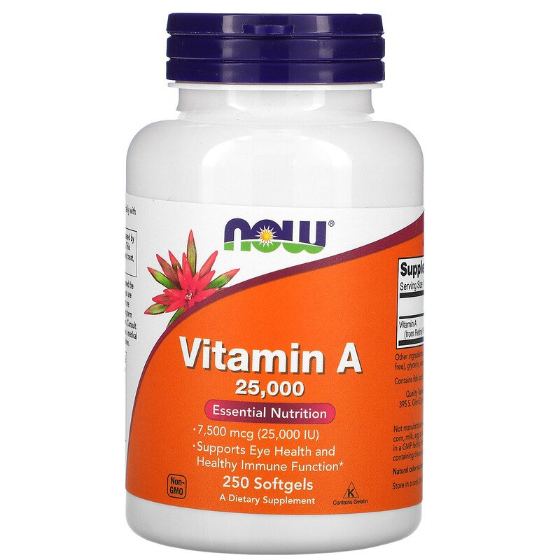Vitamina A, 25.000 UI, 250 Softgels