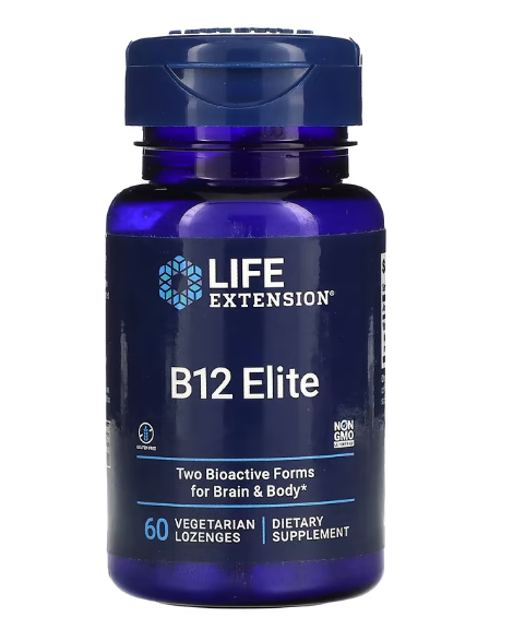 Vitamina B12 Elite, 1000mg, 60 Pastilhas, Life Extension