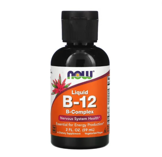 Vitamina B-12 Liquida, Complexo B, 59ml - Now Foods