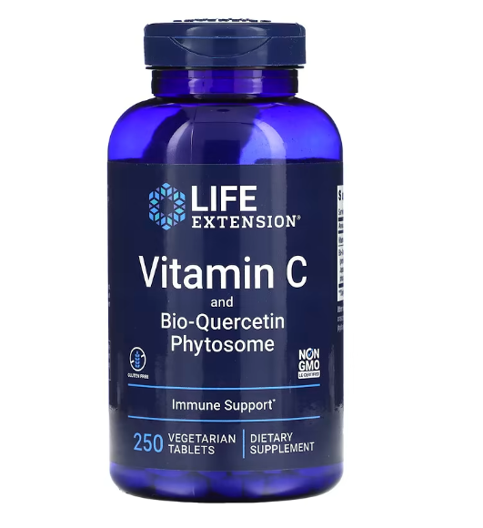 Vitamina C + Fitossomo de Bioquercetina, 250 Comprimidos, Life Extension