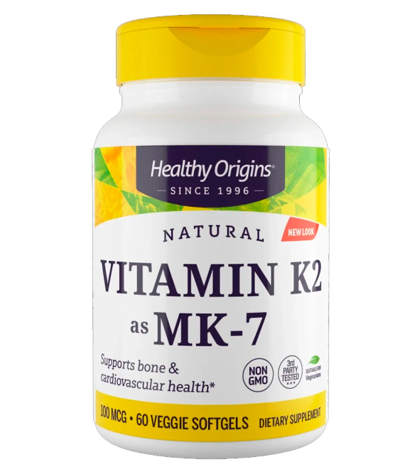 Vitamina K2 MK7, 100mcg, 60 Cápsulas, Healthy Origins
