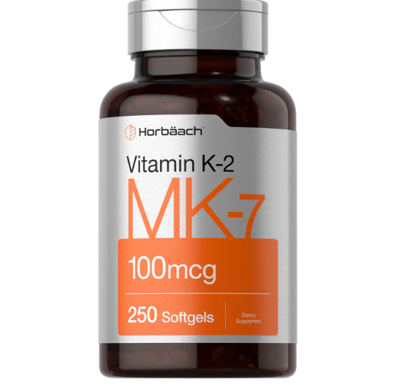 Vitamina K-2 MK7 100mcg, 250 Cápsulas, Horbaach