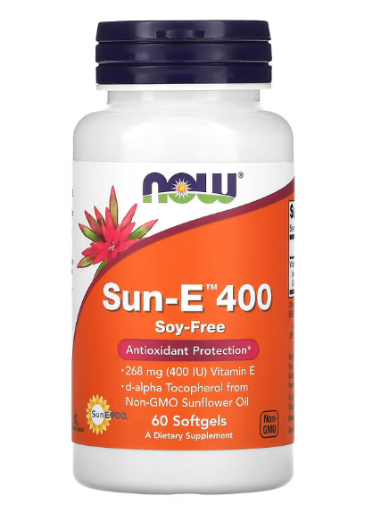 Vitamina Sun-E 400, 400UI, 60 cápsulas, Now