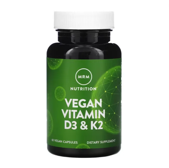 Vitaminas D3 2.500UI e K2 80mcg, Veganas, 60 Cápsulas, MRM