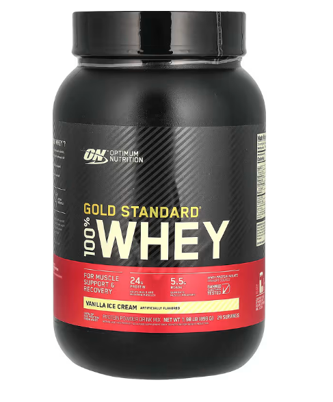 Whey 100% Gold Standard, Sabor Baunilha, 907g, Optimum Nutrition
