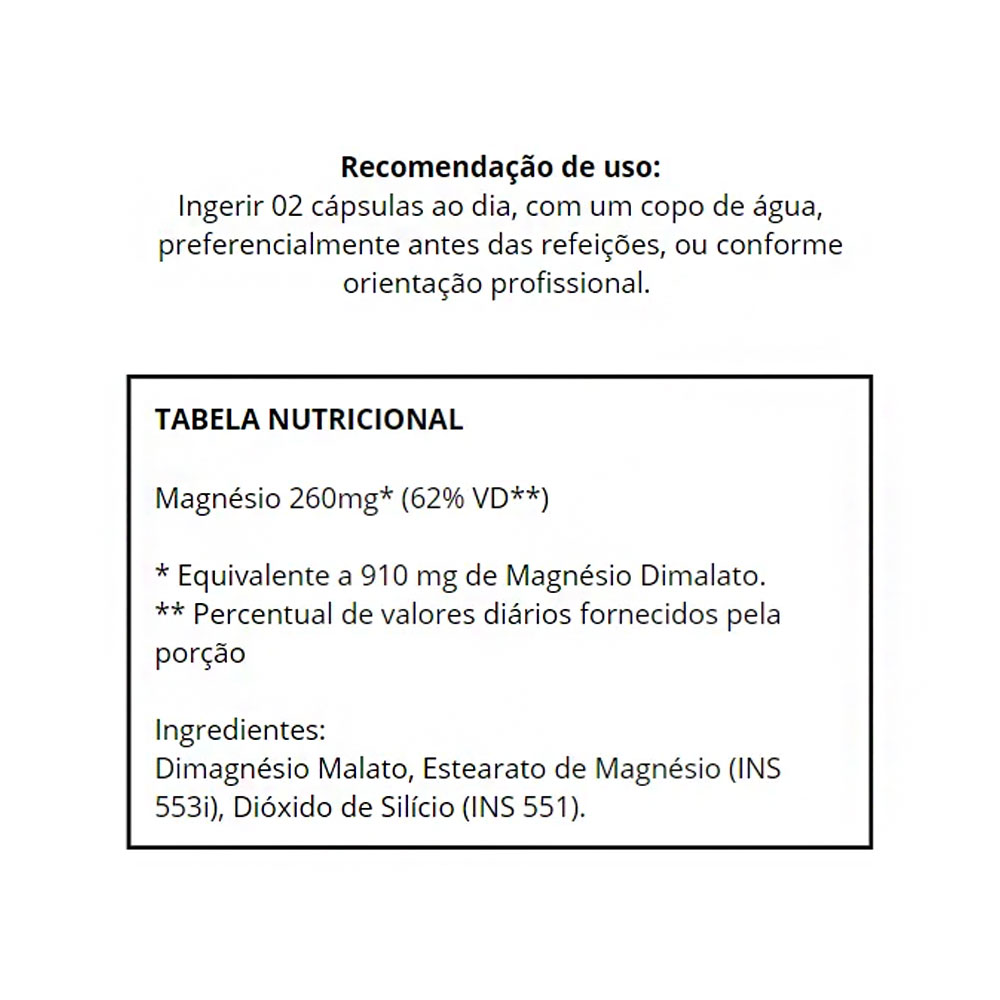 Magnésio Dimalato, 500mg, 60 Cápsulas, Flora Nativa - Imagem 2