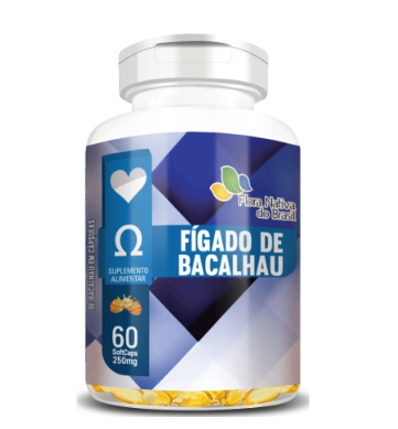 Óleo de Fígado de Bacalhau, 250 mg, 60 Cápsulas, Flora Nativa