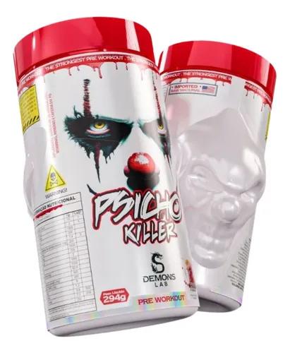 Pré Treino Psichotic Original 300g 60 Doses Demons Lab Usa Sabor Frutas Vermelhas - Imagem 2